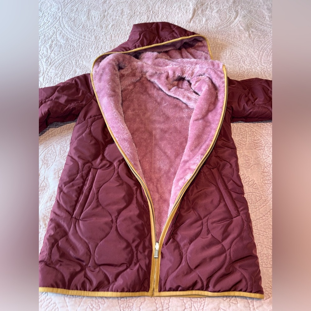 Susan Graver Maroon Quilted Puffer Jacket - Picture 16 of 16